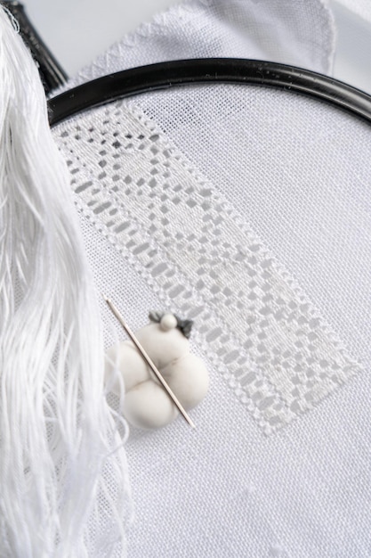 haftowane wzory na płótnie